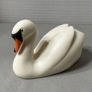 Isle of Arran Scotland Mute Swan Porcelain Bird Hand Made & Painted Collectible